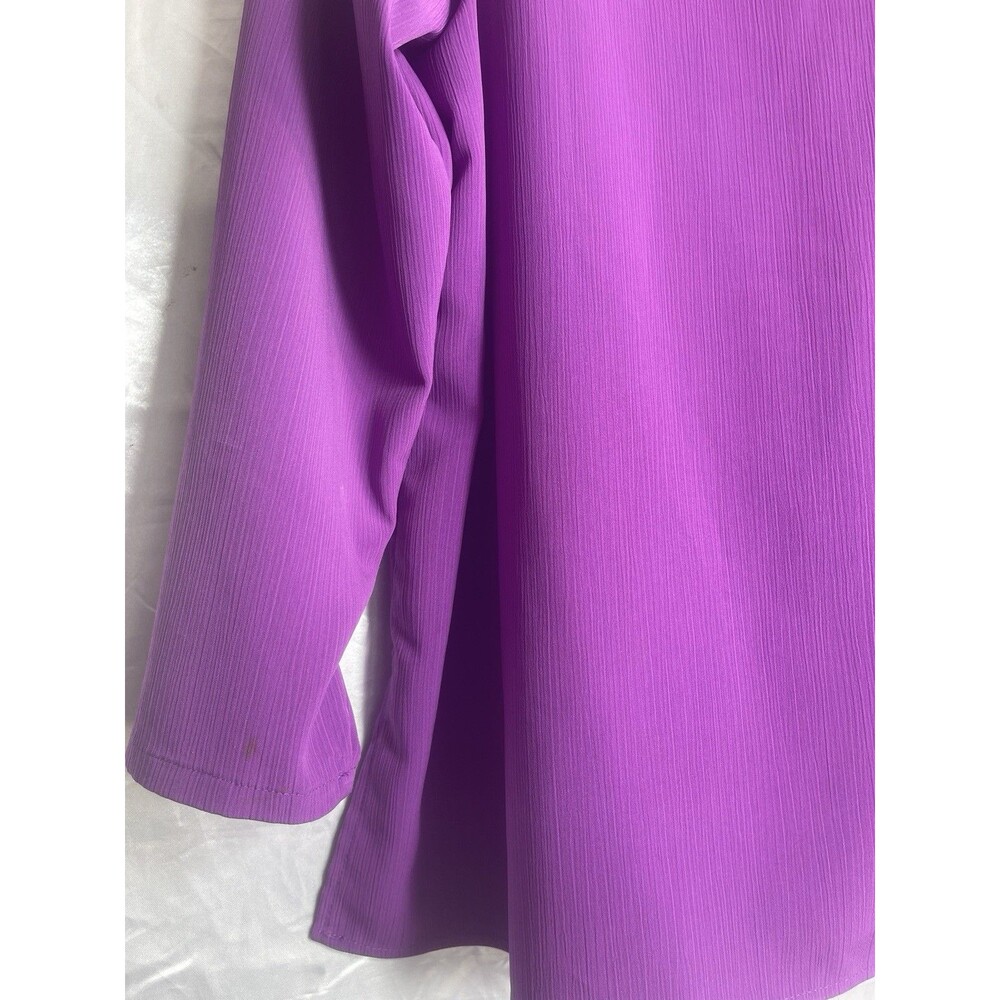 Maggie Sweet Womens 1X Purple 3/4 Sleeve Button Front Blouse Plus Size USA - Picture 11 of 12